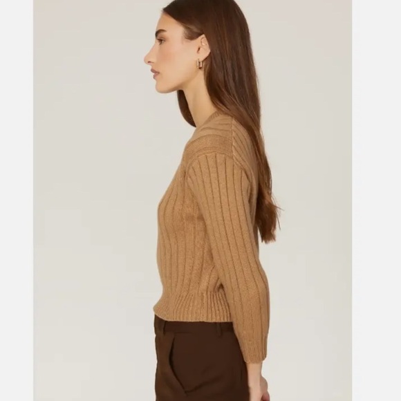 Tome ribbed cropped neautral Crewneck sweater size XS - Picture 3 of 11